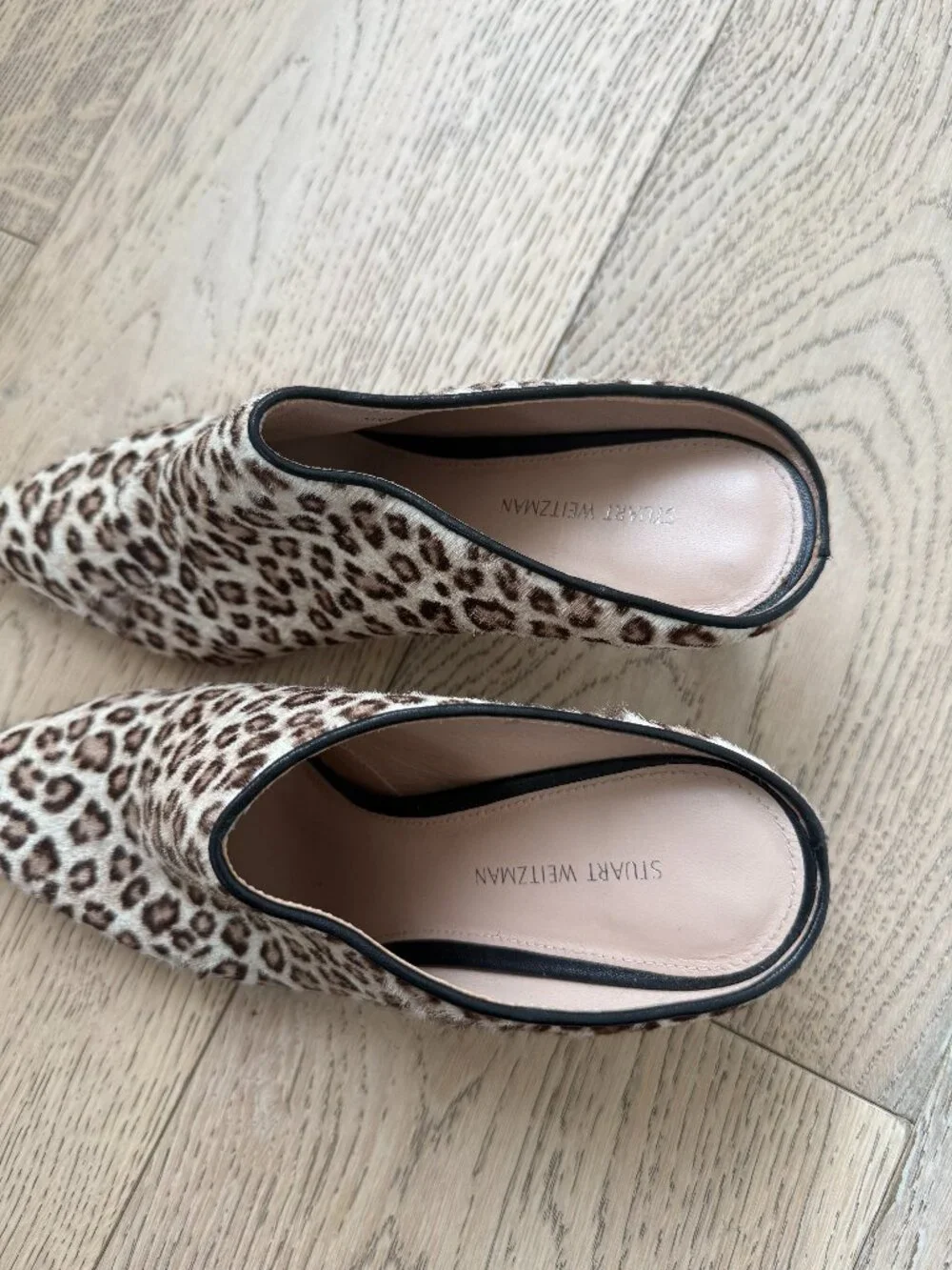 Stuart Weitzman Ponyhair Animal Print Mules Size 6.5